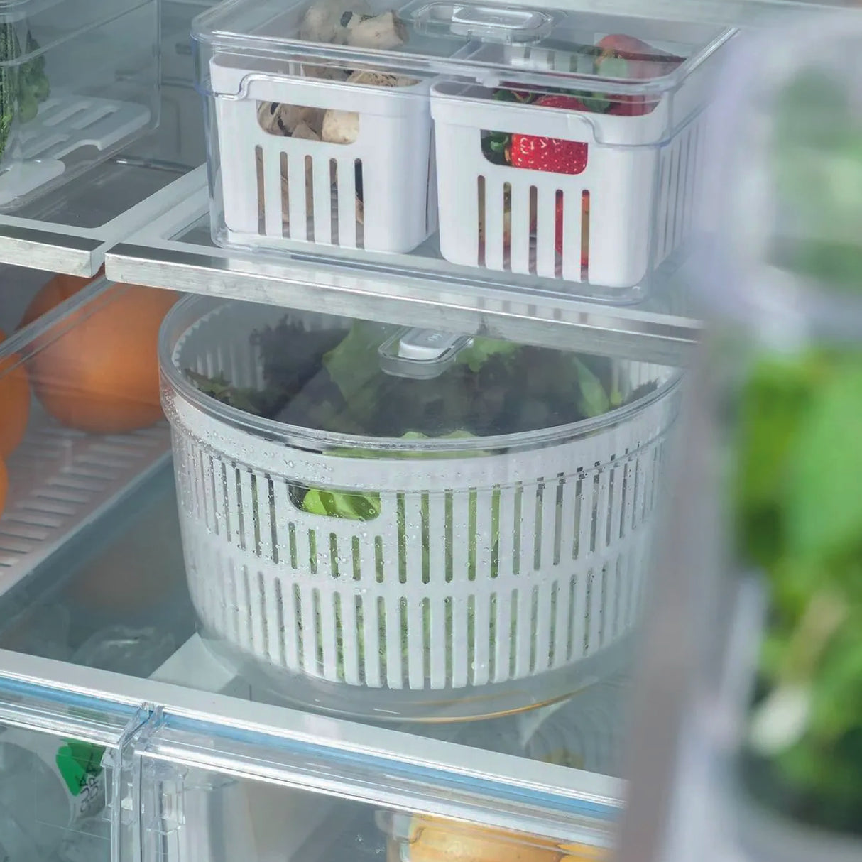 Kit Centrífuga y Organizador de Verduras 5.5L Clear Fresh