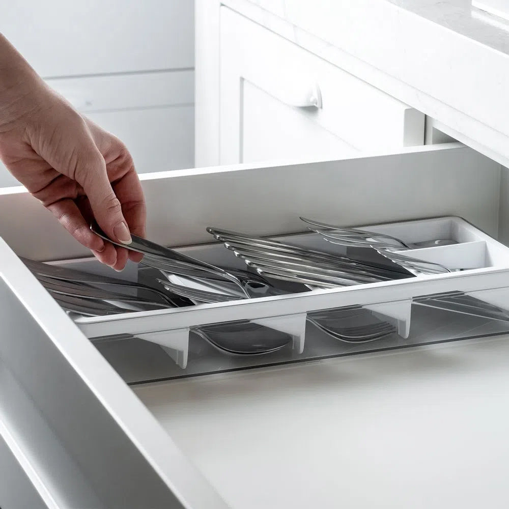Organizador De Cubiertos Clear Blanco