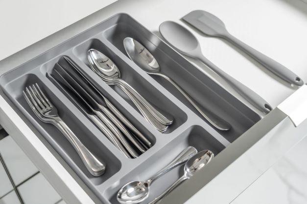 Organizador De Cubiertos Logic Gris