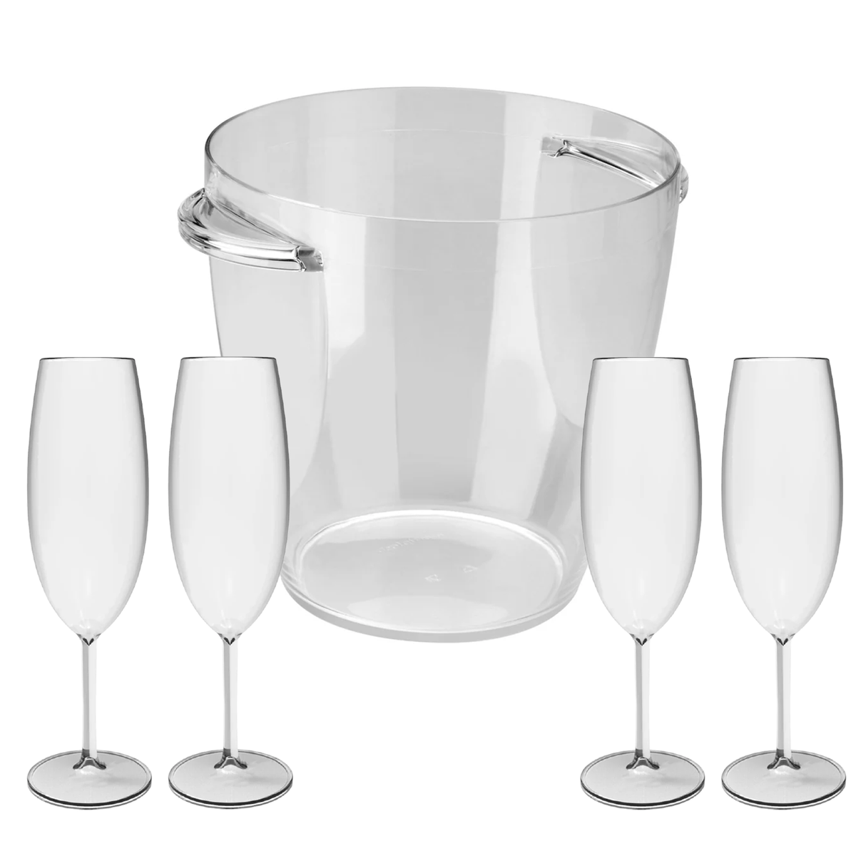 Pack 4 Copas de Champaña + Hielera