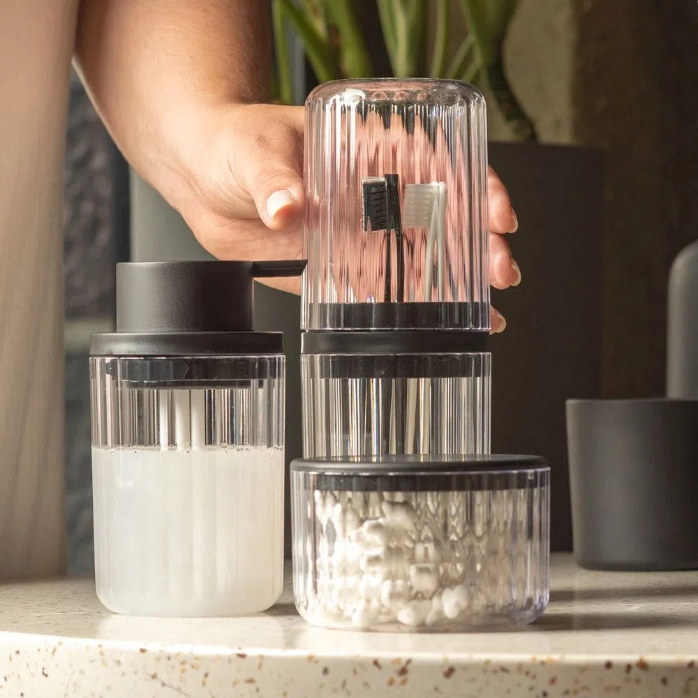 Porta Algodón/Joyero Groove Classic Transparente