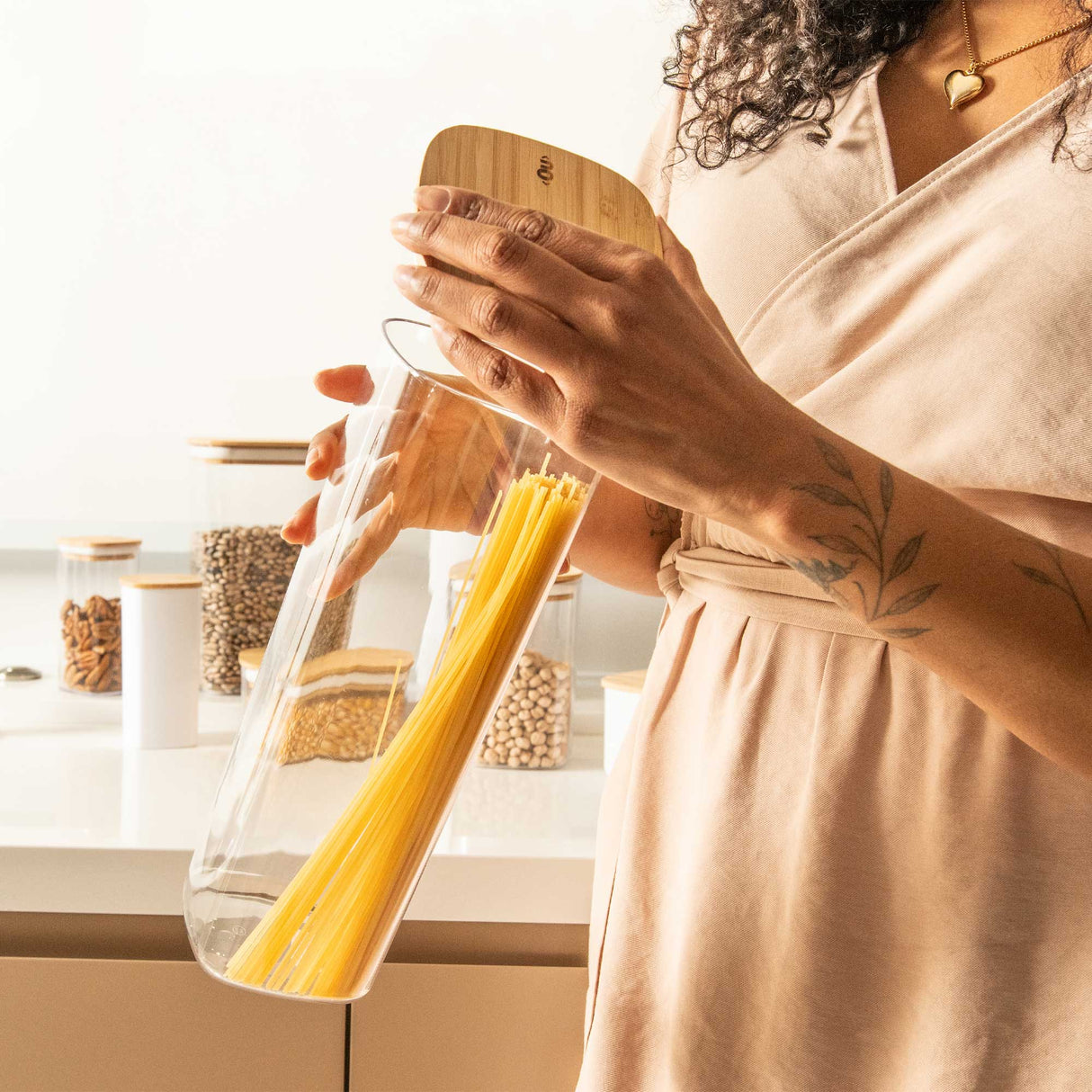 Contenedor Hermético con Tapa Bambú Keep 2 lt Transparente Ou