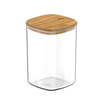 Contenedor Hermético con Tapa Bambú Keep 1 lt Transparente Ou