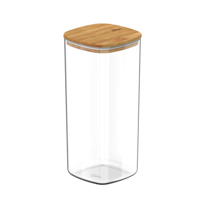 Contenedor Hermético con Tapa Bambú Keep 1,5 lt Transparente Ou