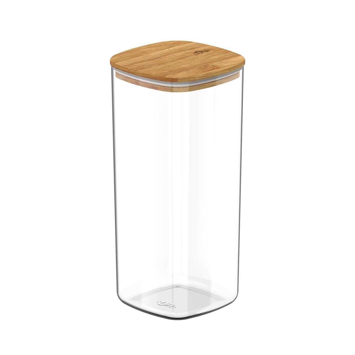 Contenedor Hermético con Tapa Bambú Keep 1,5 lt Transparente Ou