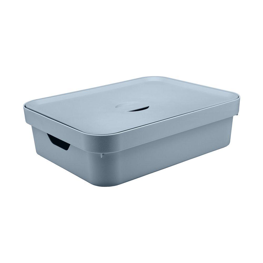 Caja Cube M Con Tapa Celeste