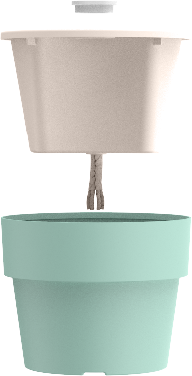 Macetero Autorriego Verde Menta 16 x 14 cm