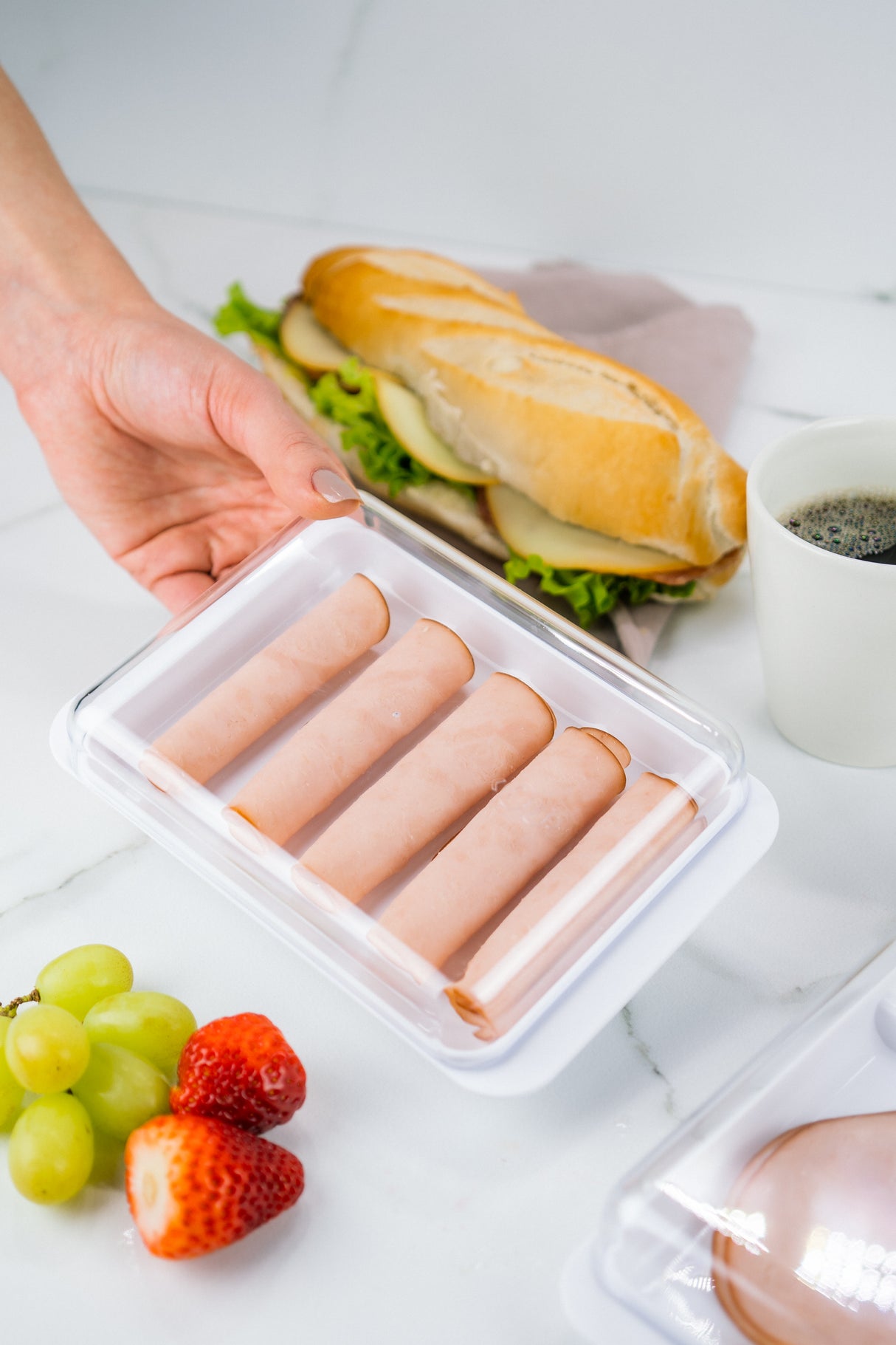 Contenedor Jamón/Queso Break Blanco