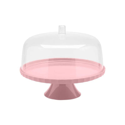 Porta torta con pedestal Rosado 30 cm