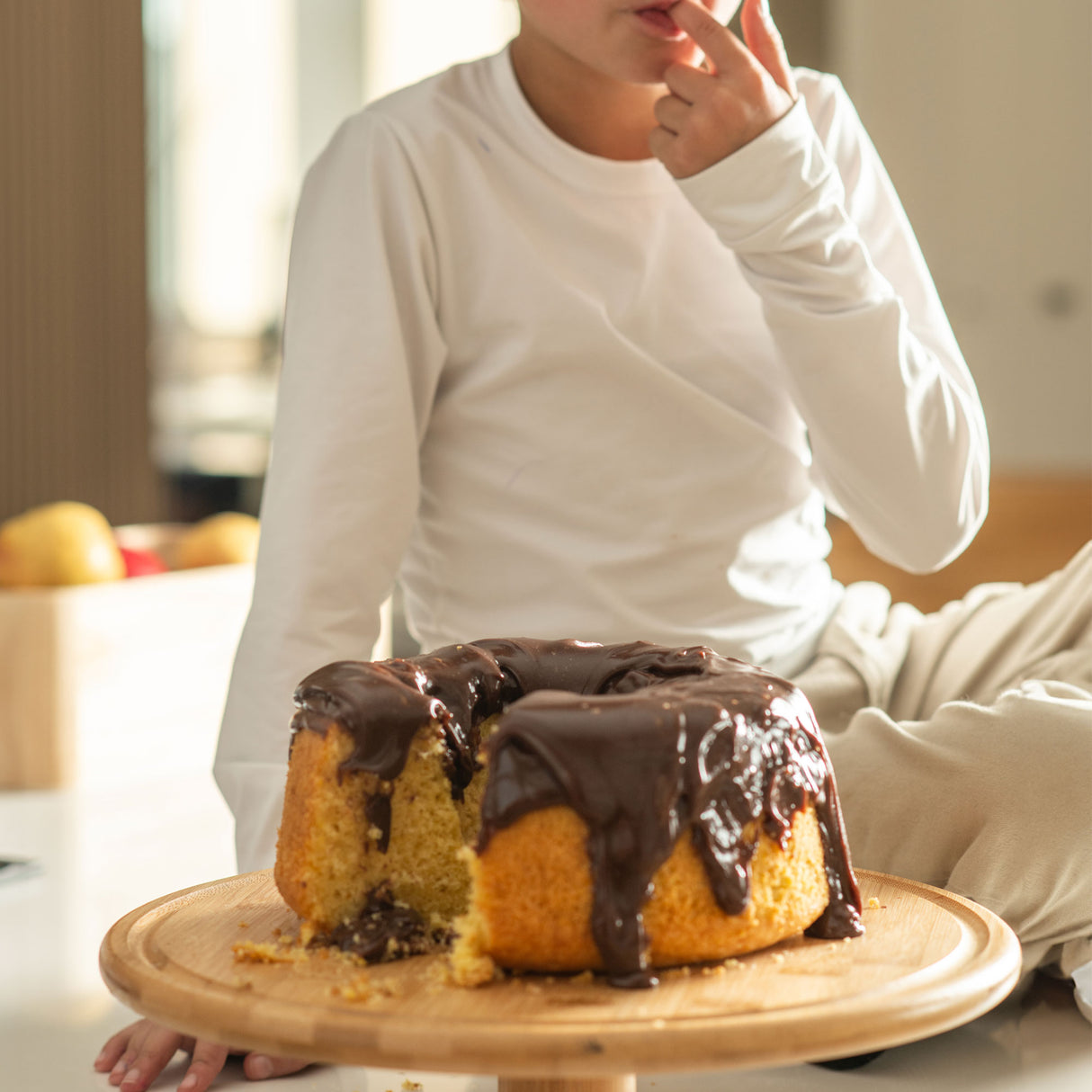 Porta Torta 27,5 cm Con Pedestal Bambú (Sin Tapa) Ou