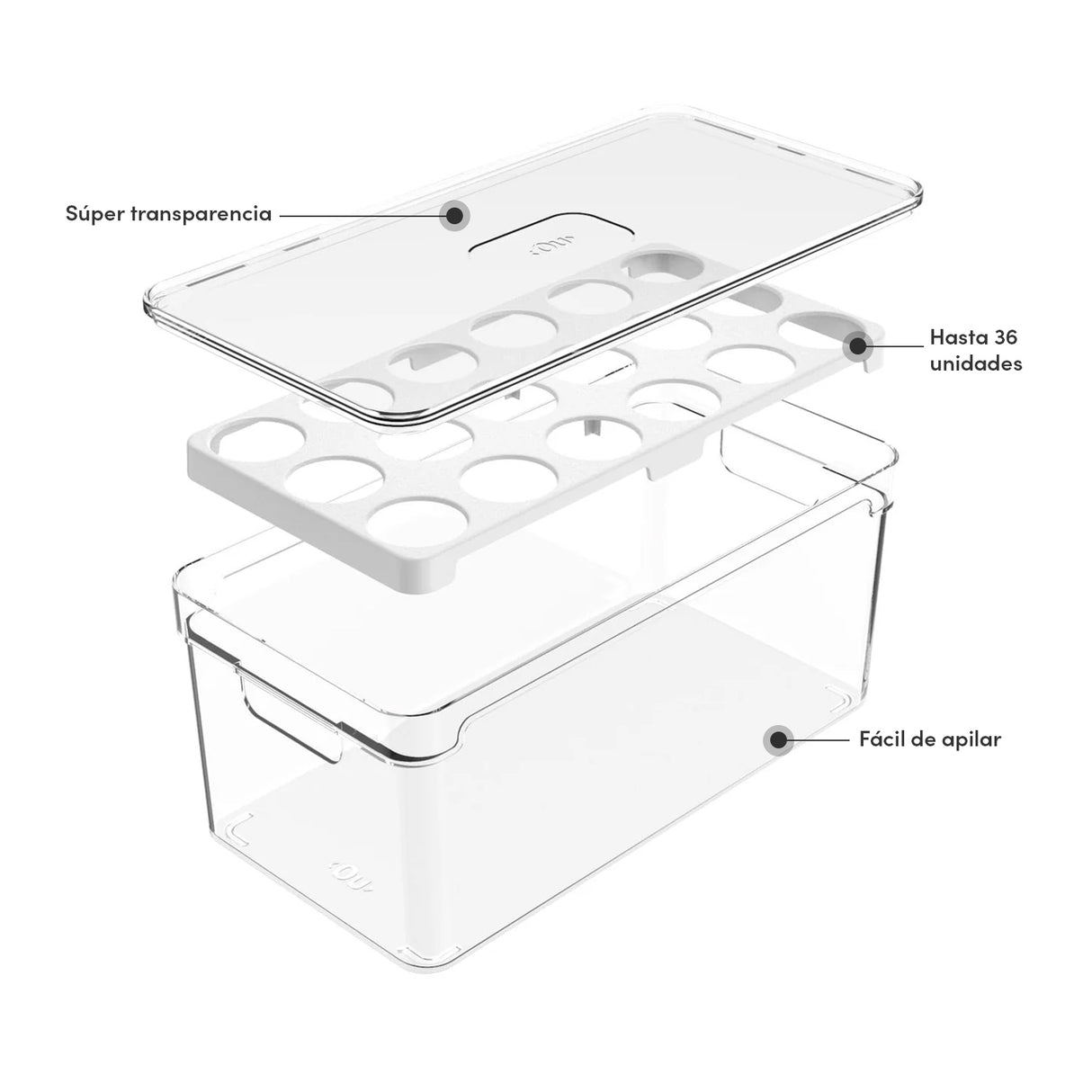 Organizador de Huevos Clear Fresh 36 Un