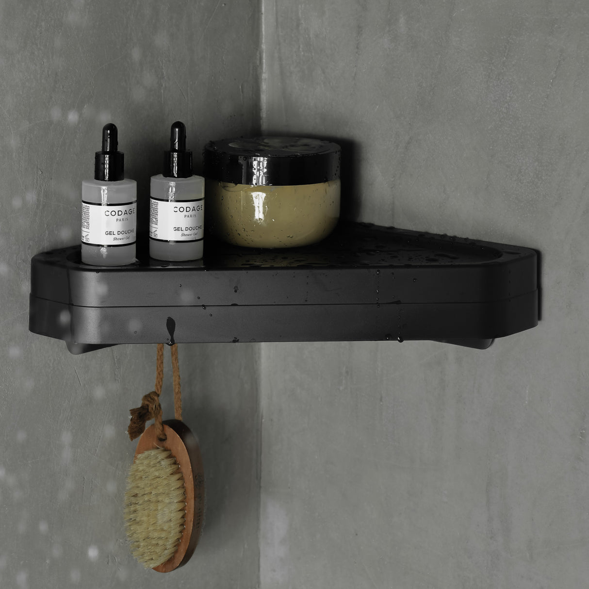 ESTANTE ESQUINERO BAÑO ELEVE NEGRO