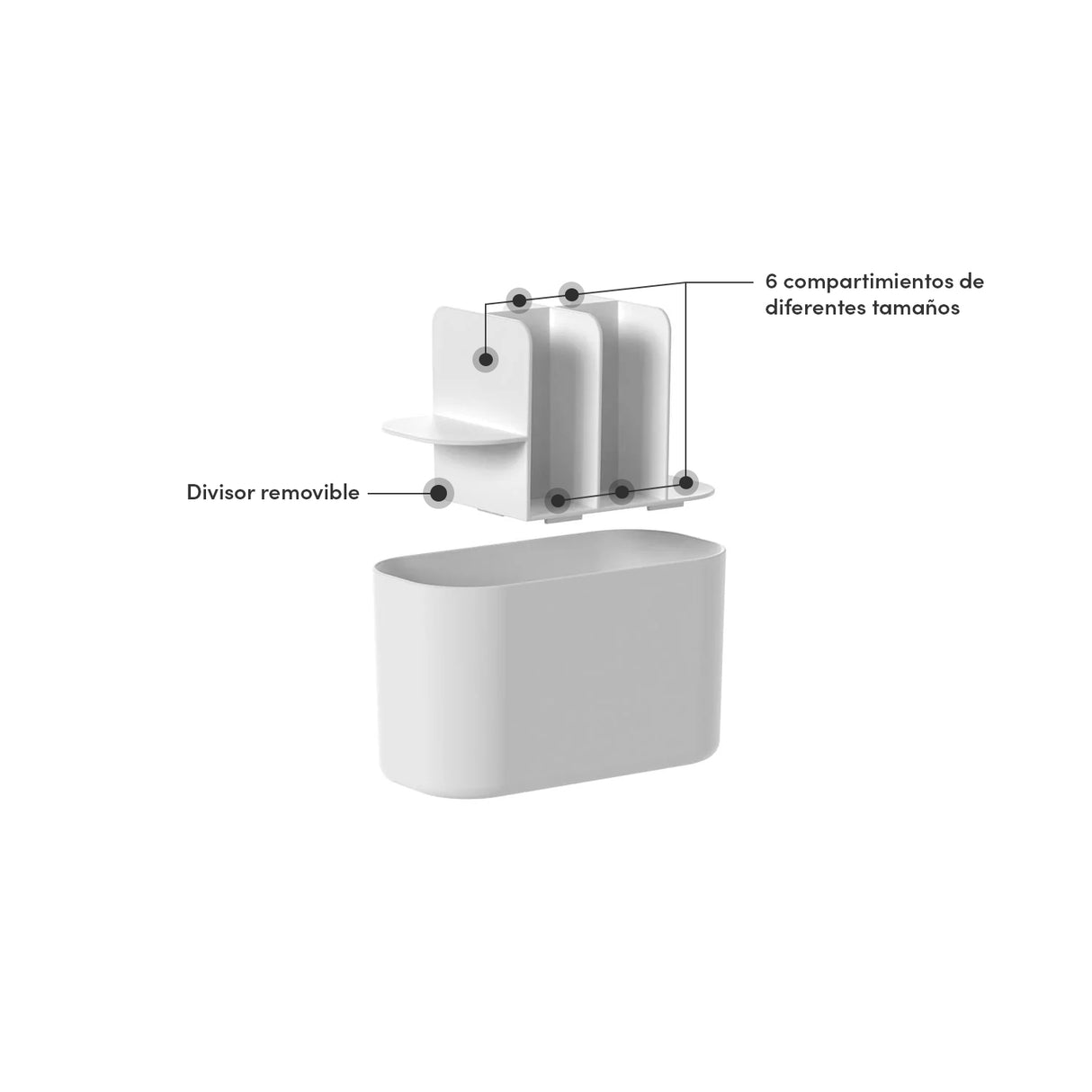 Organizador Accesorios Belleza Bold Blanco