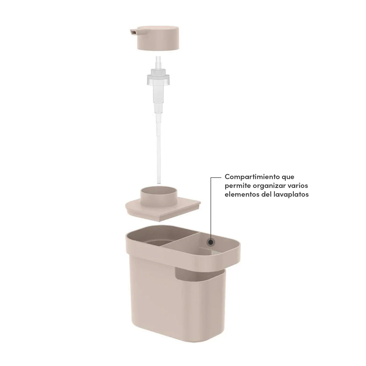 Dispensador de detergente y organizador Trium 650 ML Beige