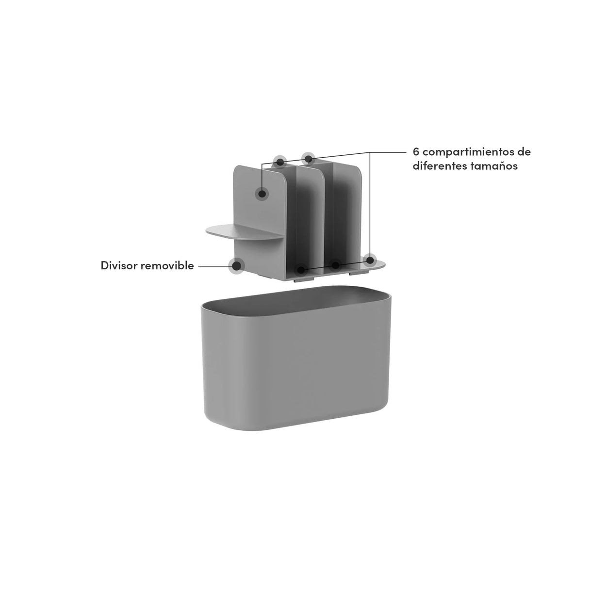 Organizador Accesorios Belleza Bold Gris