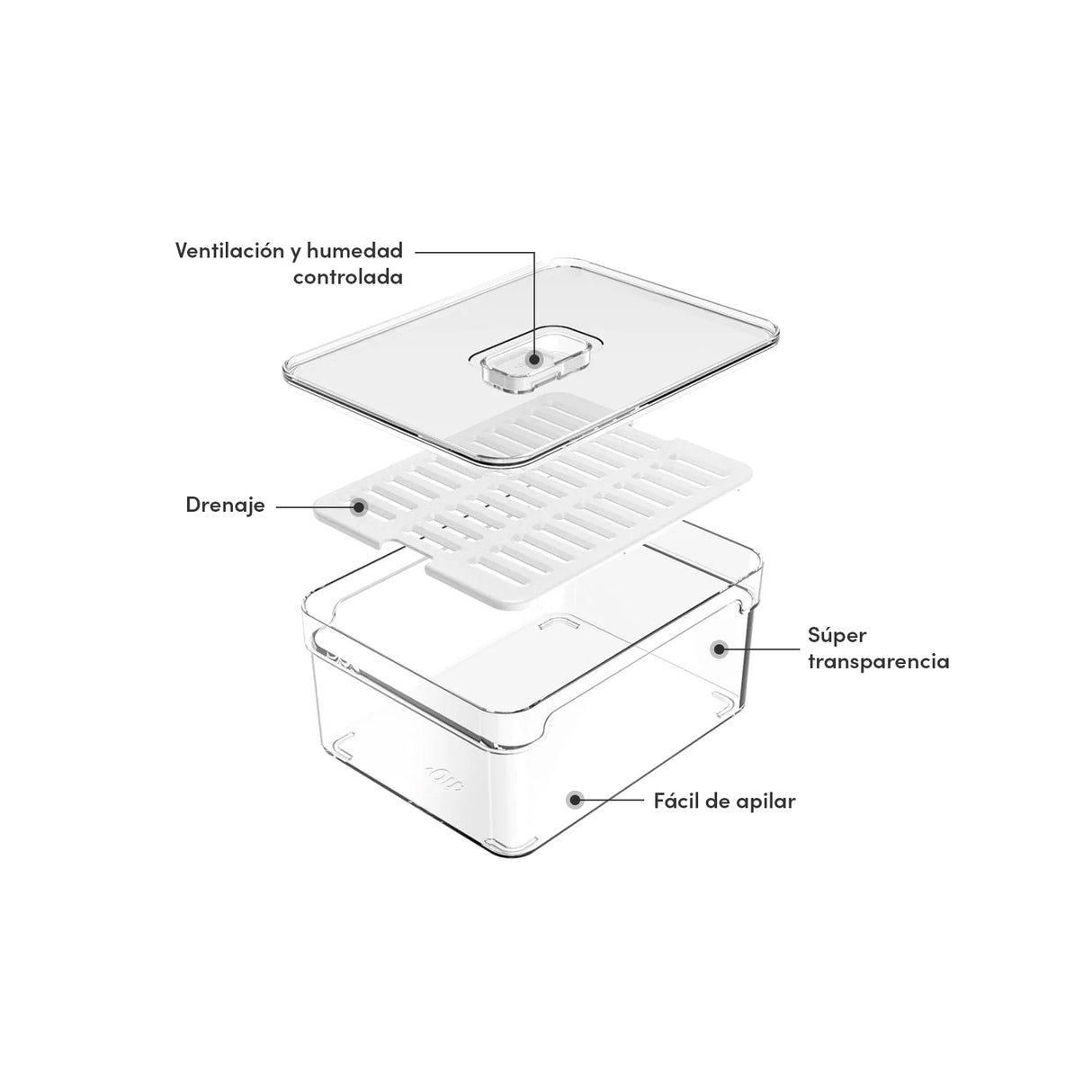 Organizador de Refrigerador Clear Fresh 2,2 Lt