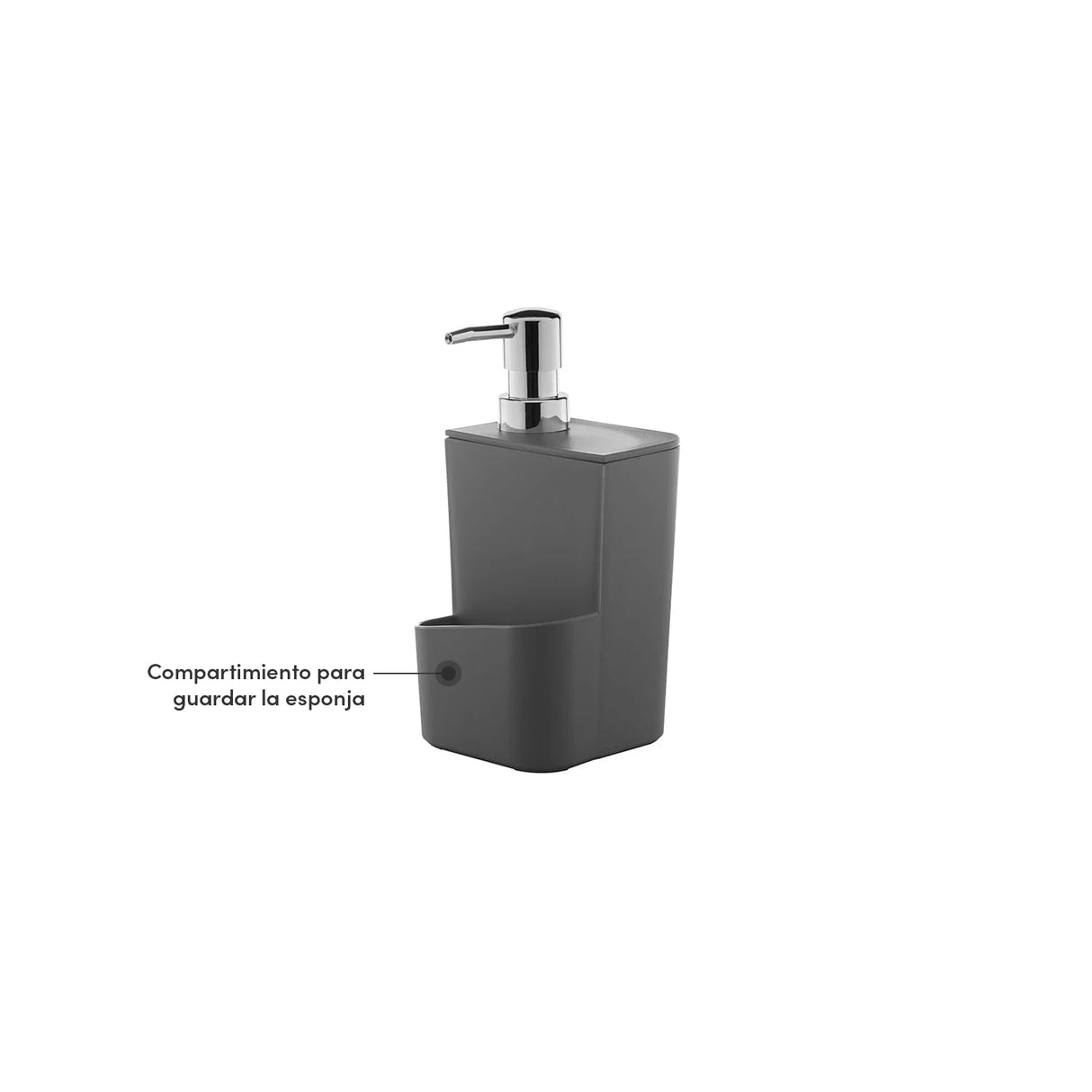 Dispensador Lavaloza Con Porta Esponja Gris 650 ml