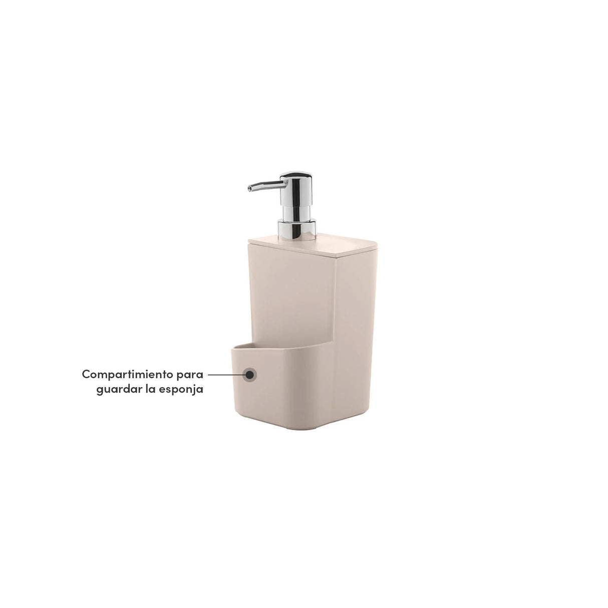 Dispensador Lavaloza Con Porta Esponja Beige 650 ml