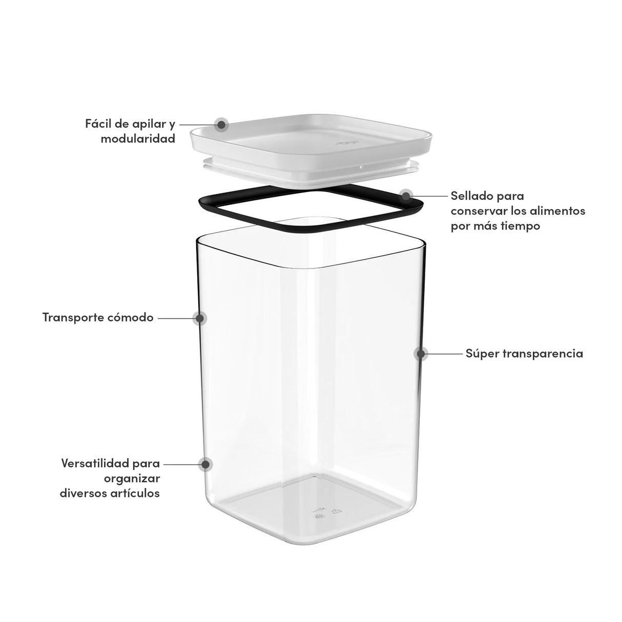 Contenedor Hermético Block Line Blanco 3,5 lt