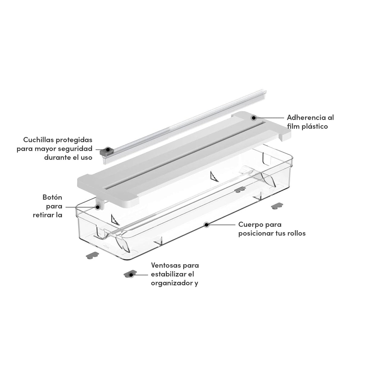 Dispensador Papel Alusa y Film Blanco