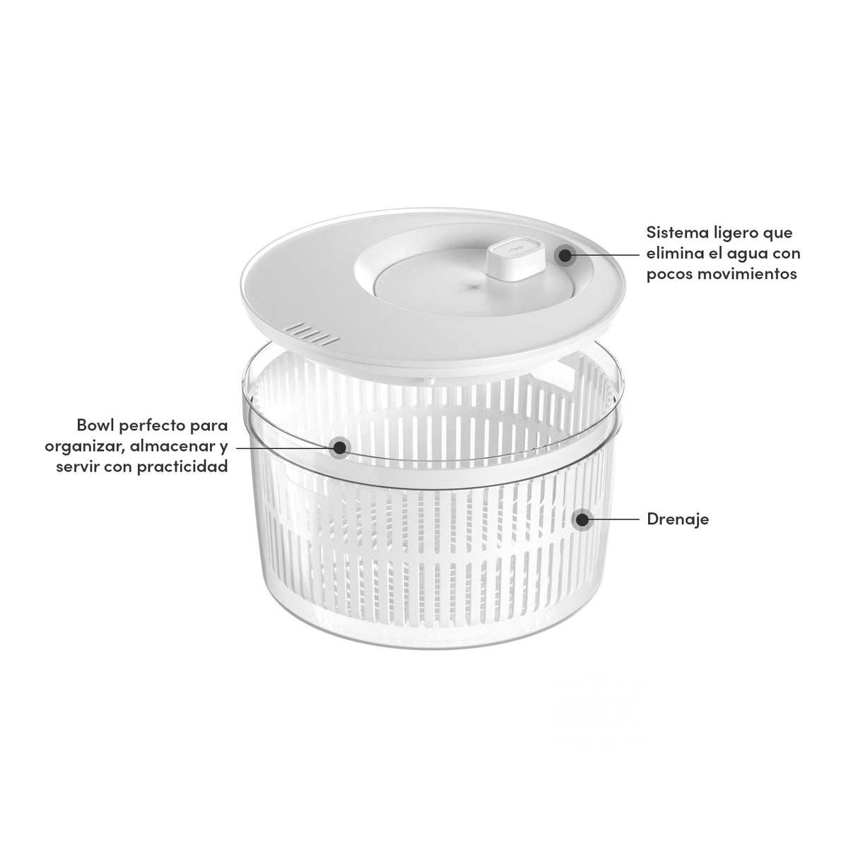 Centrífuga de Verduras Clear Fresh 5,5 lt Blanco