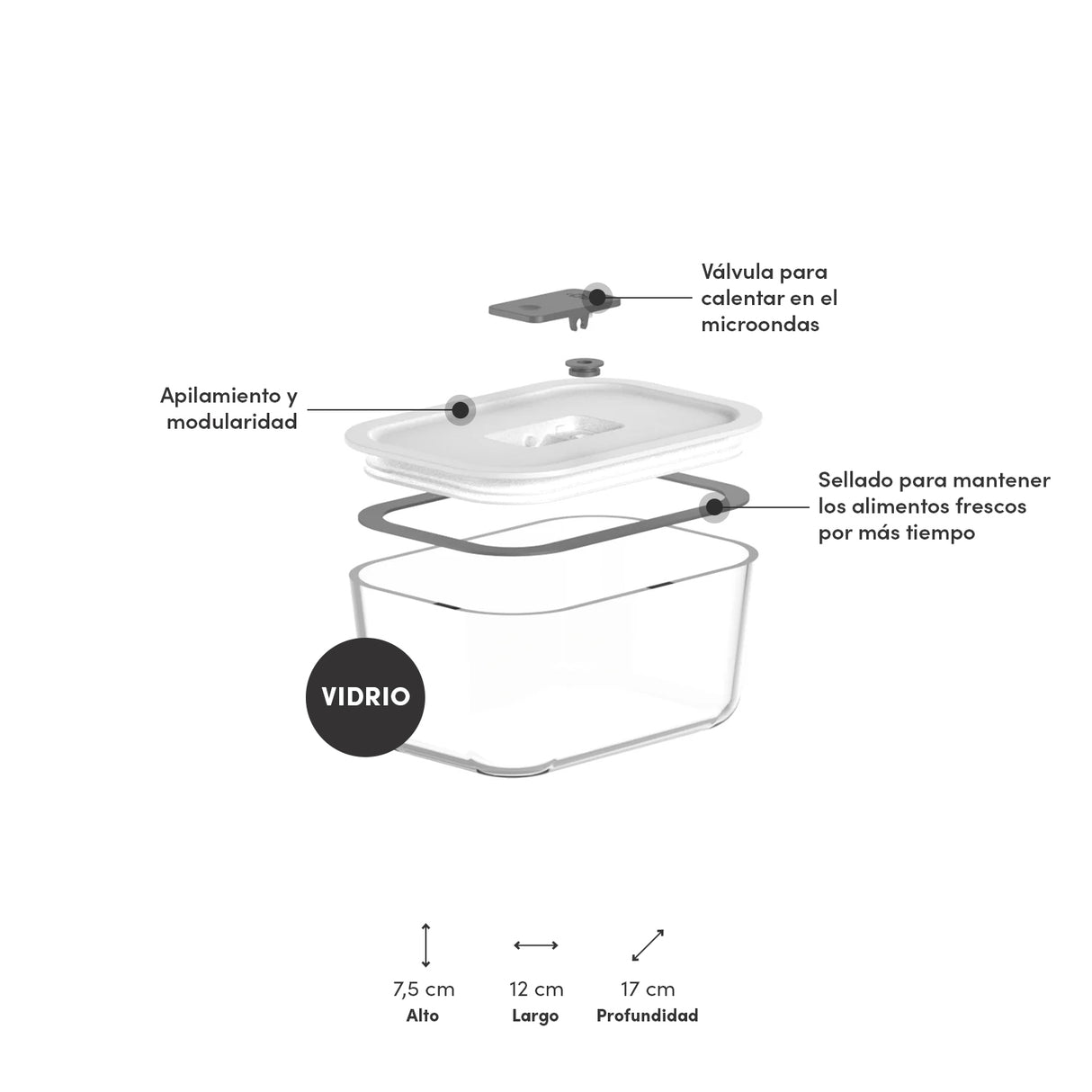 Contenedor Hermético Fresh Lock Blanco 725 Ml