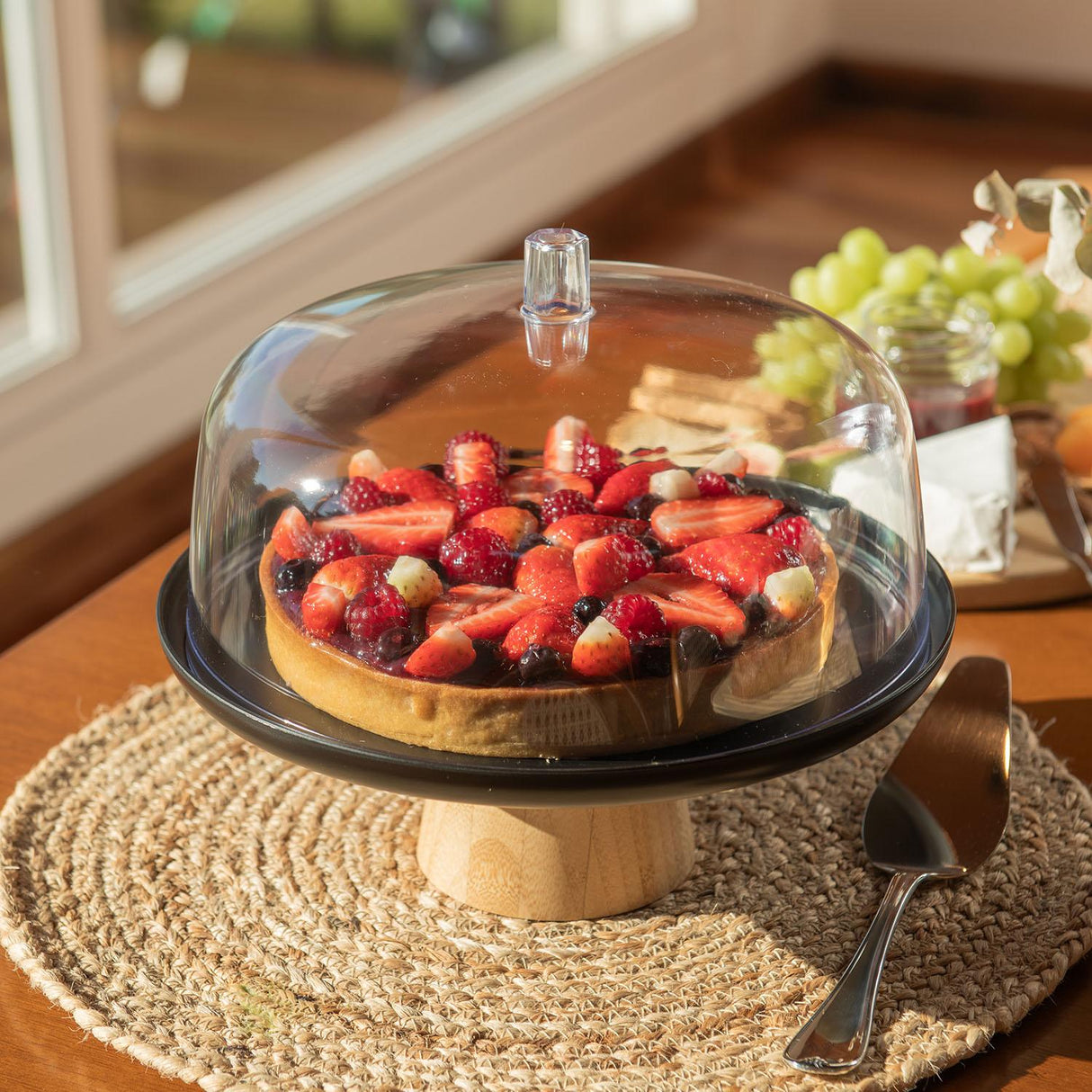 Porta Torta Lume Negro 25 Cm