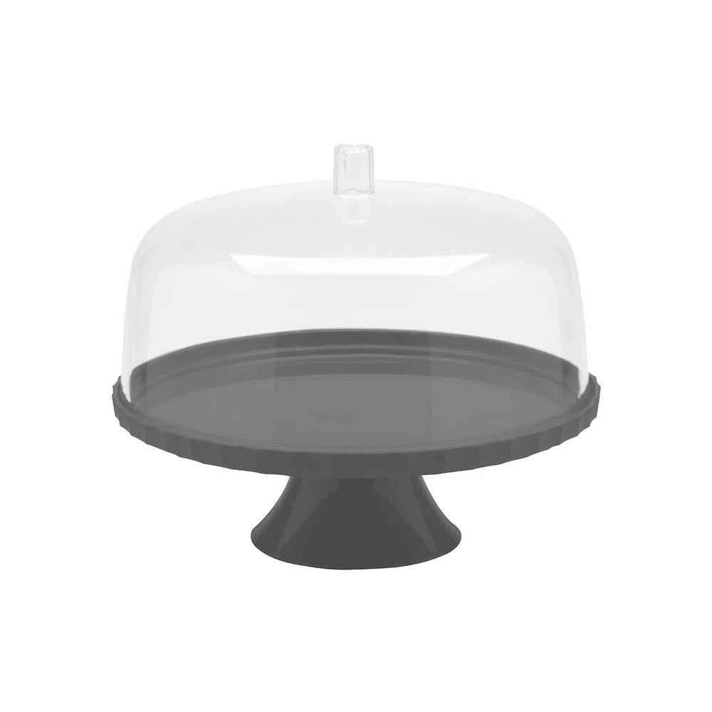 Porta torta con pedestal Gris 30 cm