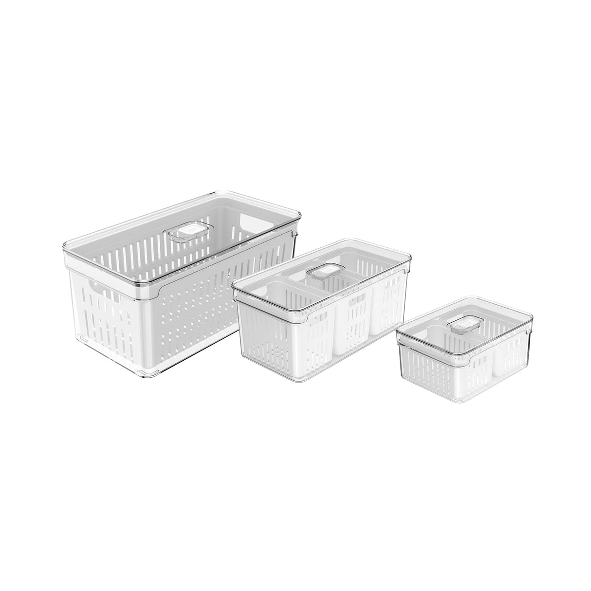 Pack Refrigerador Canastos Clear Fresh