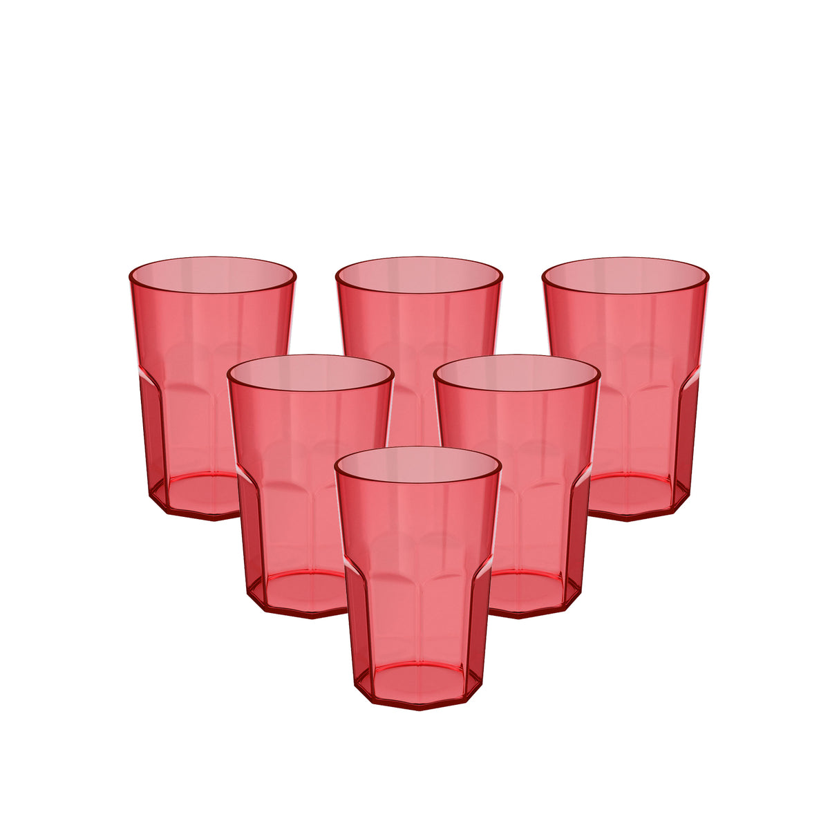 Pack 6 Vasos 400 Ml Rojo