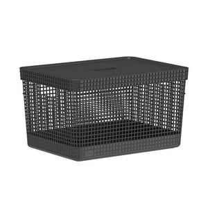 Cesta Organizadora Grid Con Tapa 20 L Negro