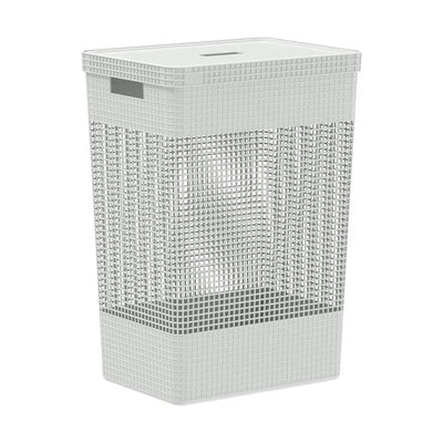 Cesta De Ropa Grid Con Tapa 49 L Blanco Océano