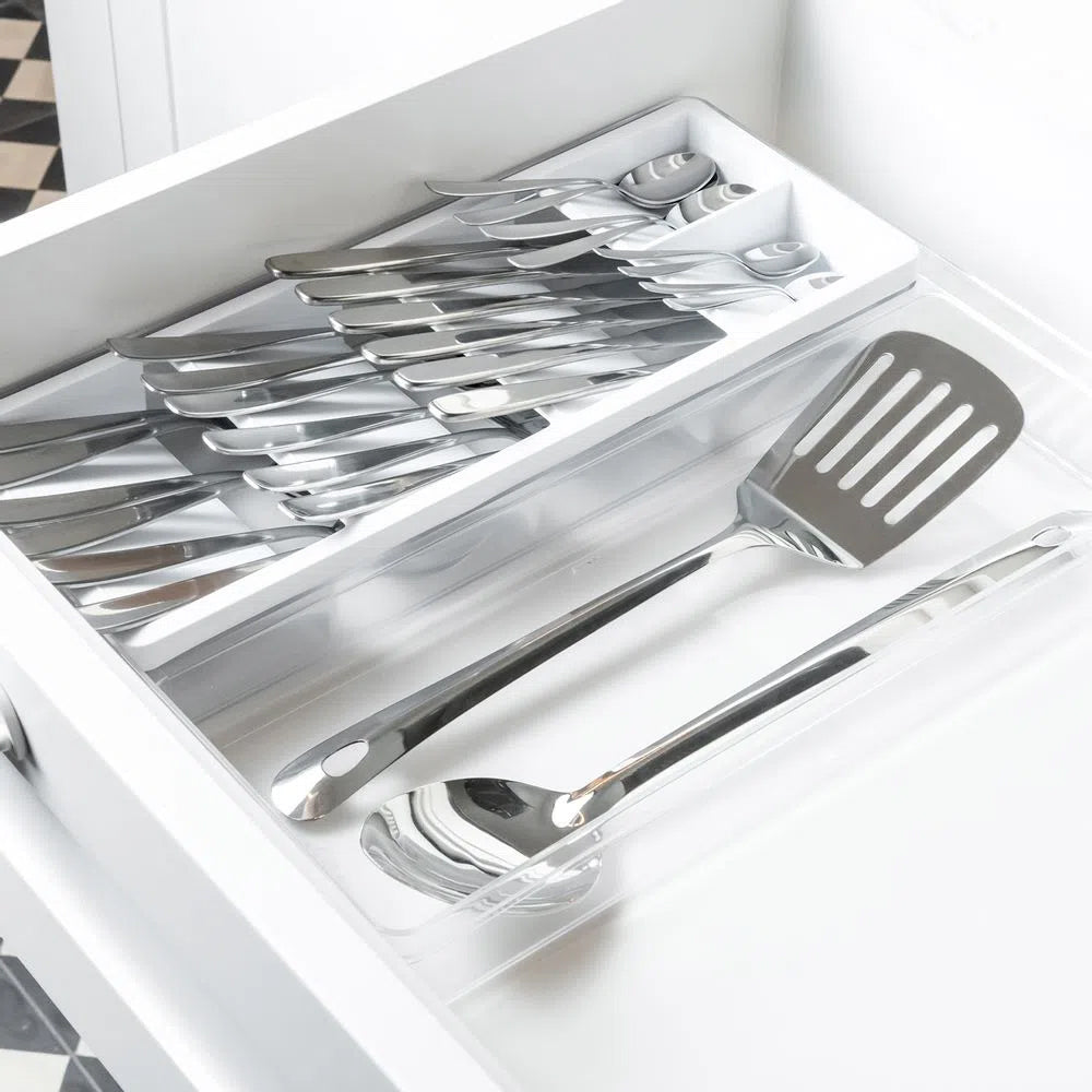 Organizador de Utensilios y Cubiertos Clear Blanco