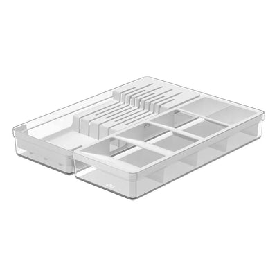 Organizador De Cuchillo y Cubiertos Clear Blanco