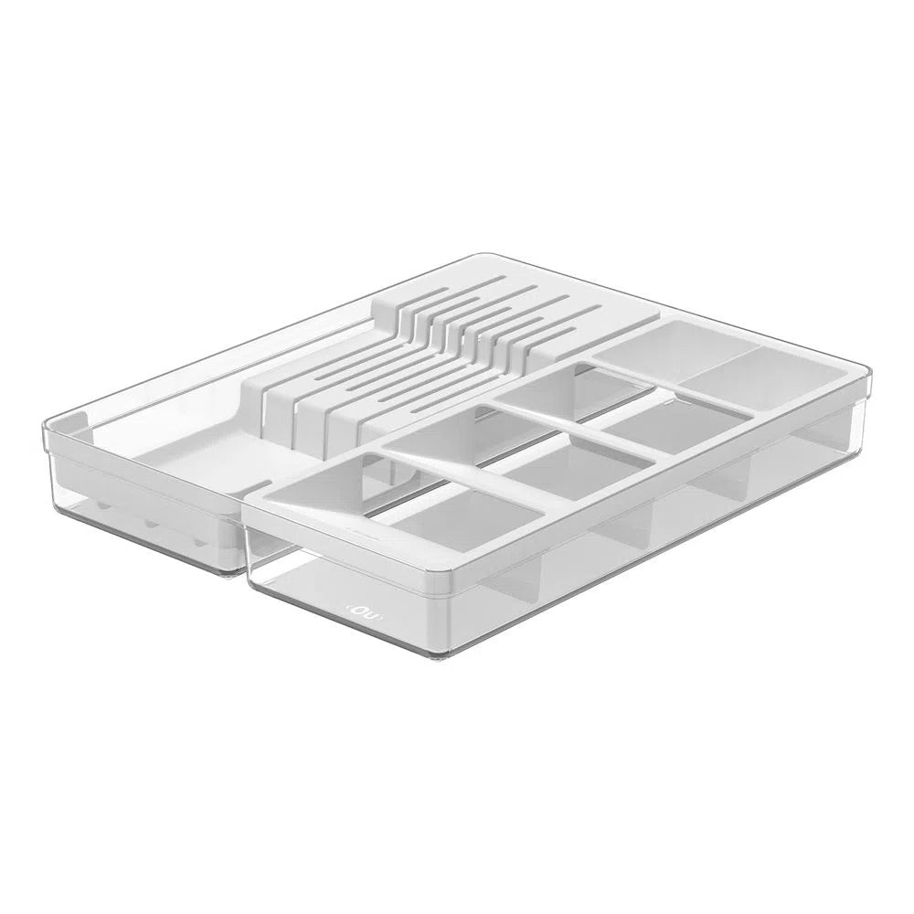 Organizador De Cuchillo y Cubiertos Clear Blanco