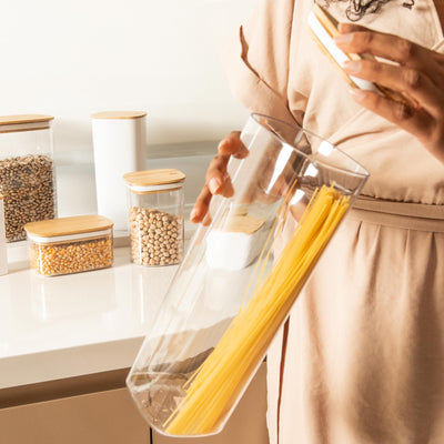 Contenedor Hermético con Tapa Bambú Keep 1,5 lt Transparente Ou