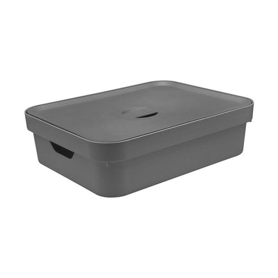 Caja Cube M Con Tapa Gris