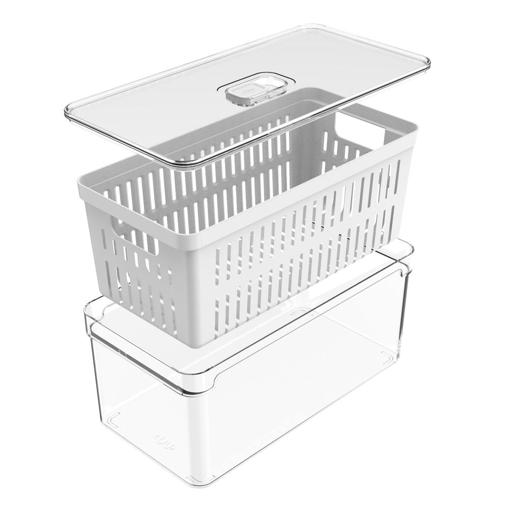 Organizador De Refrigerador Con Tapa Clear Fresh 30 x 15 x 13 Cm