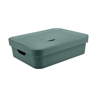 Caja Cube M Con Tapa Verde Oscuro