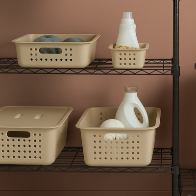 Conjunto de Cestas Organizadoras Beige
