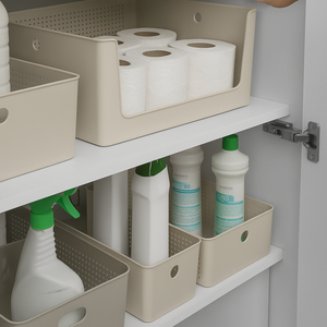 Canasto Organizador Con Apertura Frontal 16 Litros Flow Beige