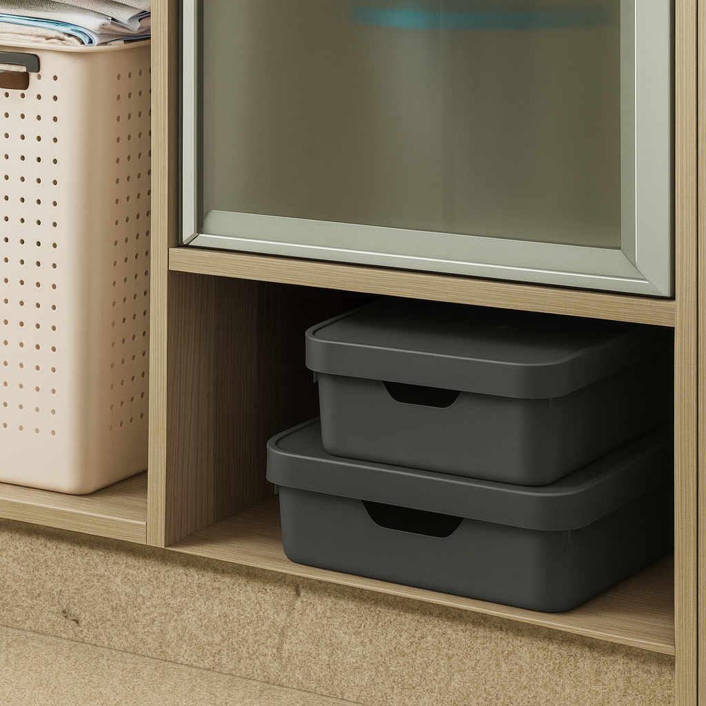 Caja Cube M Con Tapa Gris