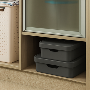 Caja Cube M Con Tapa Gris