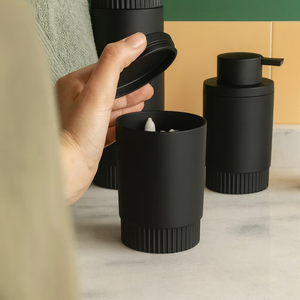 Porta Algodón/Cepillo Dorica Negro