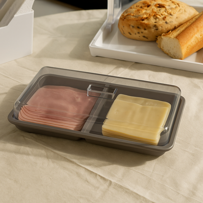 Contenedor Jamón/Queso Doble Break Gris