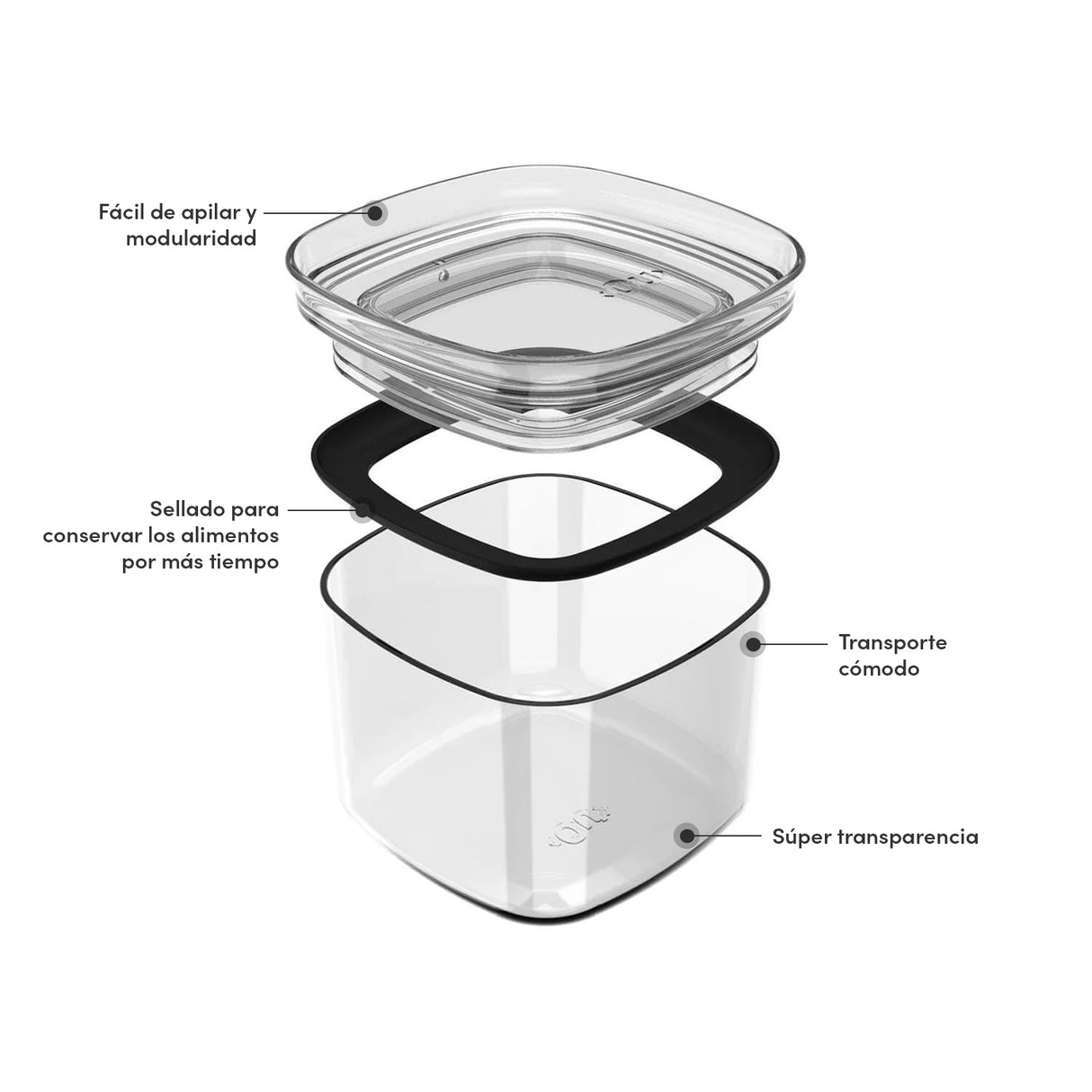 Contenedor Block Transparente 0,45 Lt