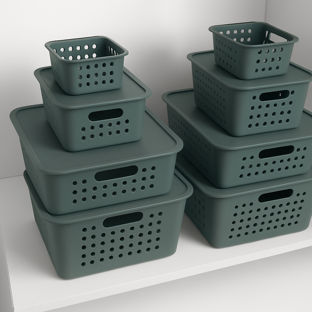 Conjunto de Cestas Organizadoras Verde Oscuro