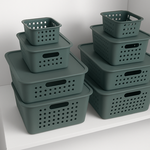 Conjunto de Cestas Organizadoras Verde Oscuro