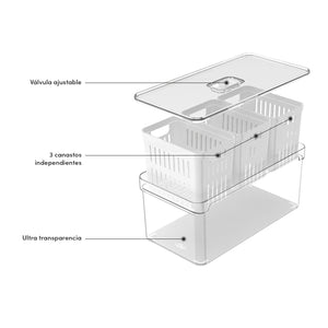 Organizador Clear Fresh 3 Cestas 5 lt Ou