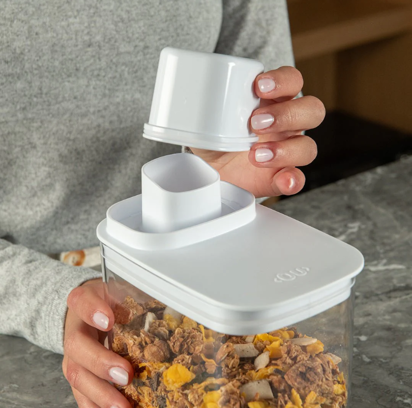 Dispensador Alimentos con Medidor Drop Blanco 1,5 lt